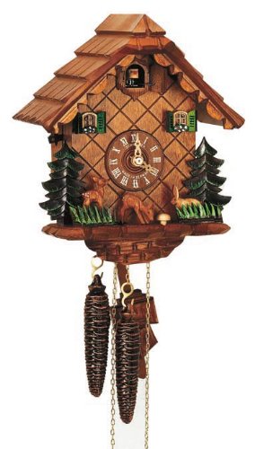 1-Day 7.9 in. Handcarved Bambi Cuckoo Clock