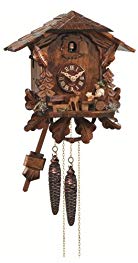 Cuckoo Clock Black Forest house with moving beer drinker