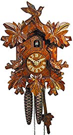 German Cuckoo Clock 1-day-movement Carved-Style 10.00 inch - Authentic black forest cuckoo clock by August Schwer
