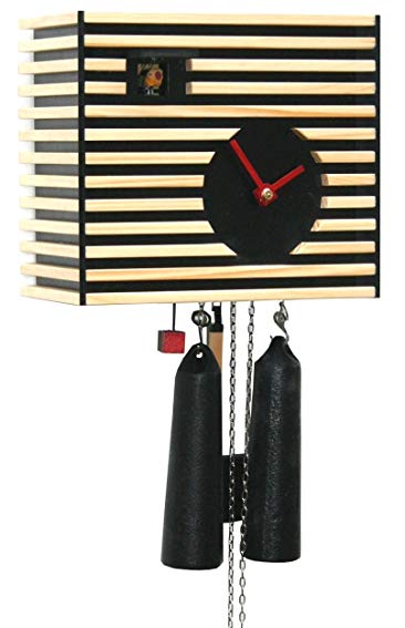 German Cuckoo Clock 8-day-movement Modern-Art-Style 7.90 inch - Authentic black forest cuckoo clock by Rombach & Haas