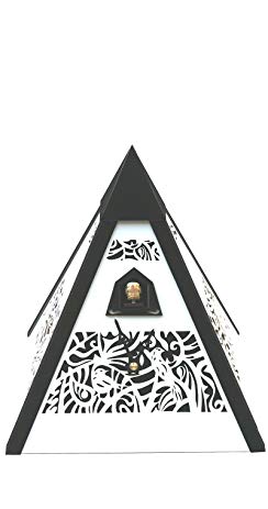 Rombach & Haas Modern cuckoo clock pyramid Black/white, quartz