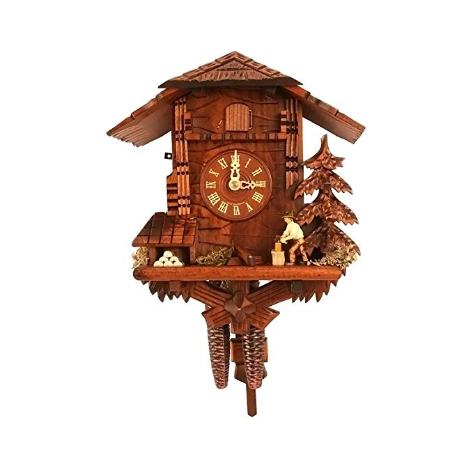 Black Forest Woodcutter 9.75 Inch Wide Cuckoo Clock