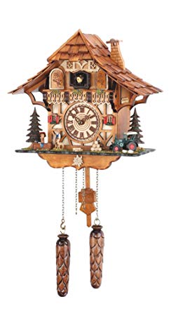 Trenkle Quartz Cuckoo Clock Black forest house with music TU 482 QM HZZG