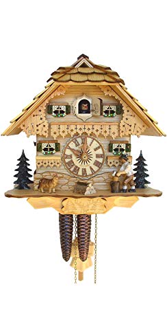 1-Day Black Forest House Cuckoo Clock in Natural Finish