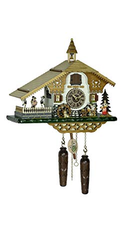 Trenkle Quartz Cuckoo Clock Black Forest House with Music and Dancers, Beer Drinker TU 4249 QMT HZZG