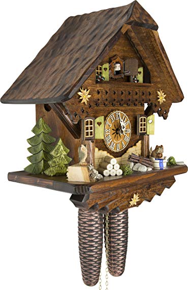 German Cuckoo Clock - Summer Meadow Chalet - BY CUCKOO-PALACE with 8-day-movement - 13 1/3 inches height
